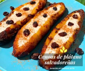 receta canoas de plátano salvadoreñas