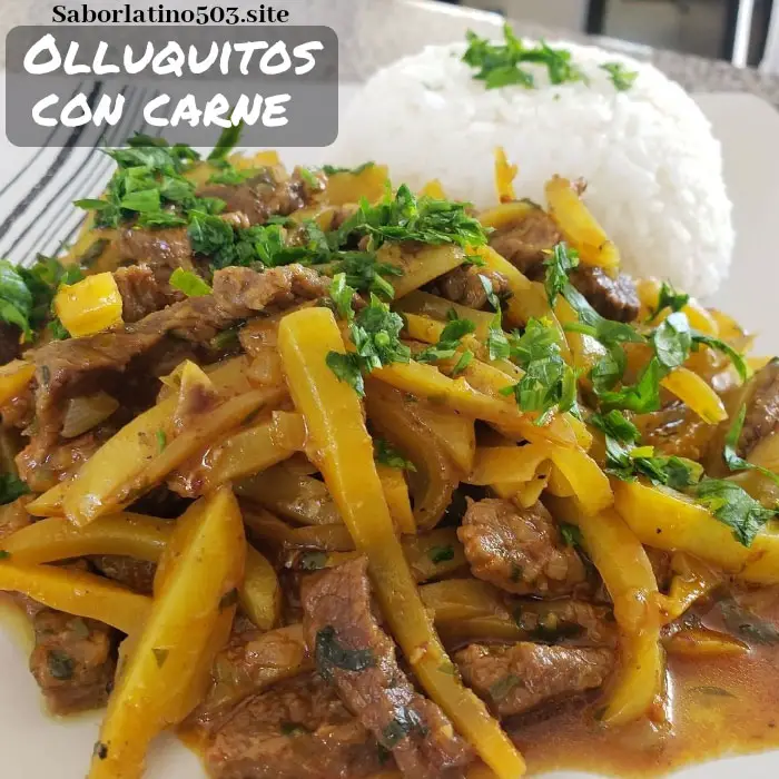 olluquito con carne